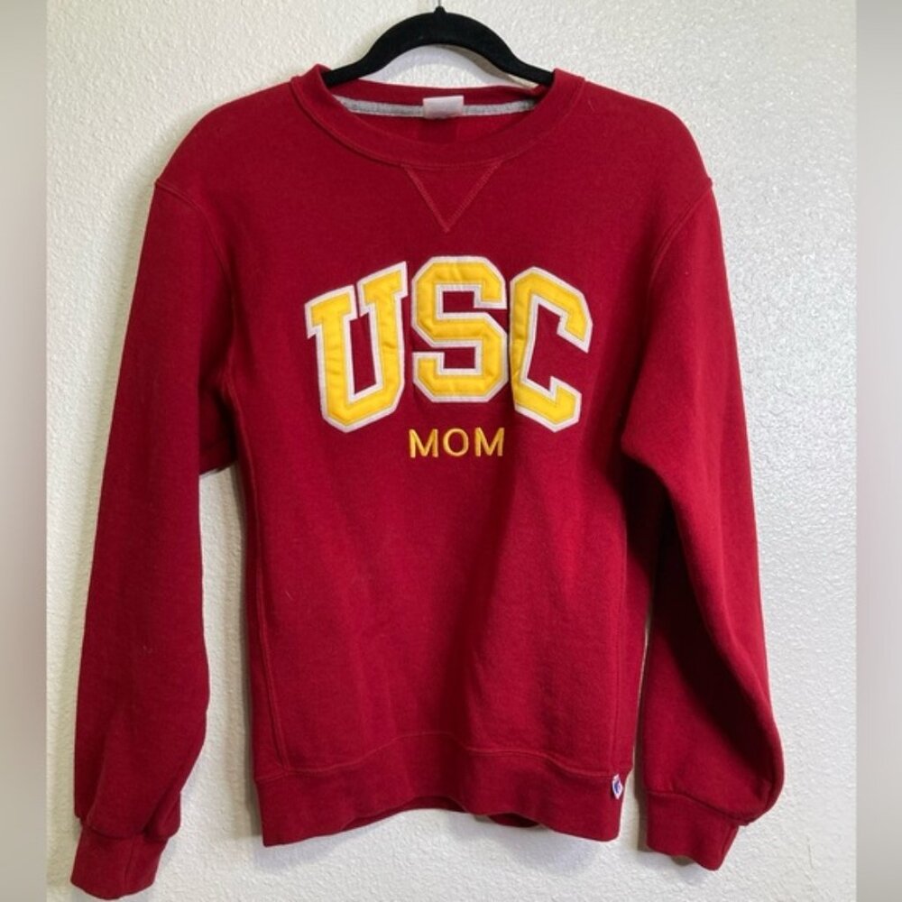 Vintage USC Trojans Mom Russell Athletic Sweatshirt Size Small Red Pullover